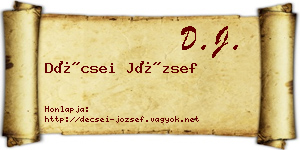 Décsei József névjegykártya