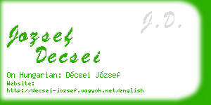 jozsef decsei business card