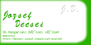 jozsef decsei business card